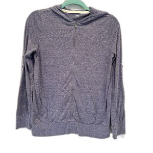 GAP Zip Up Hoodie Lightweight Heathered Purple Athleisure Lounge Women sz Medium